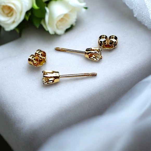 ❤️14K Gold .25 CTW Genuine Diamond Stud Earrings - Picture 11 of 13